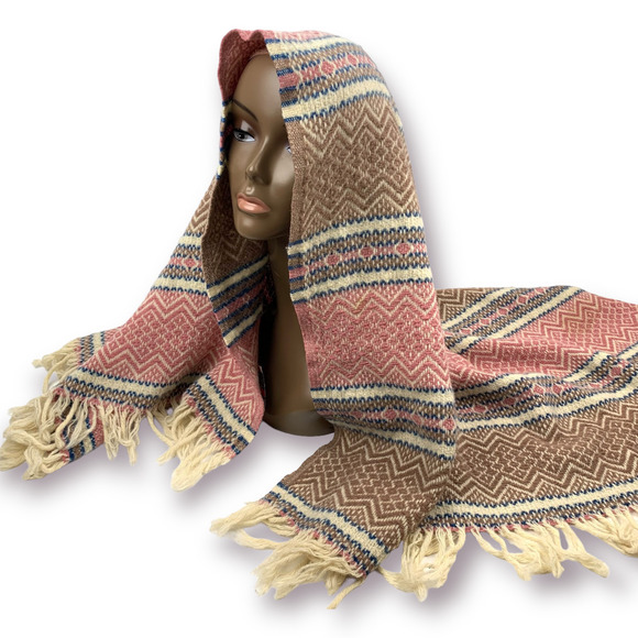 1960's FARIBO pure wool blanket shawl throw wrap - Picture 9 of 9